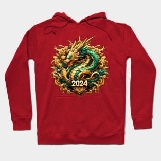 Wooden Gold Green Dragon 2024 No.4 Hoodie